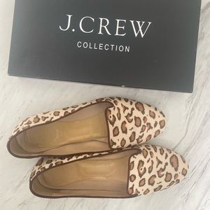 J. Crew leopard genuine calf hair loafers